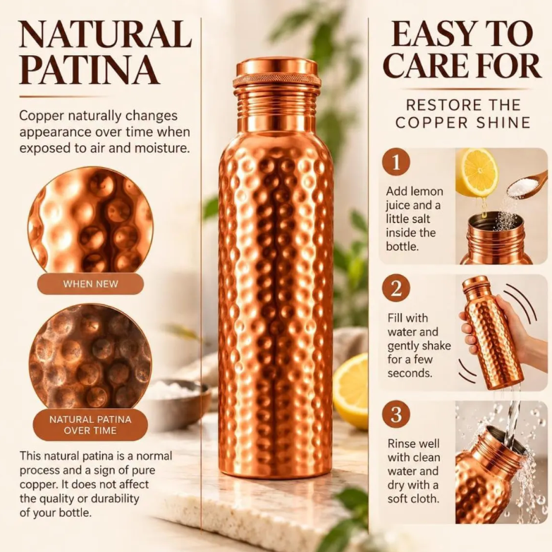 Ayurvedic Copper Plated Sports Water Bottle