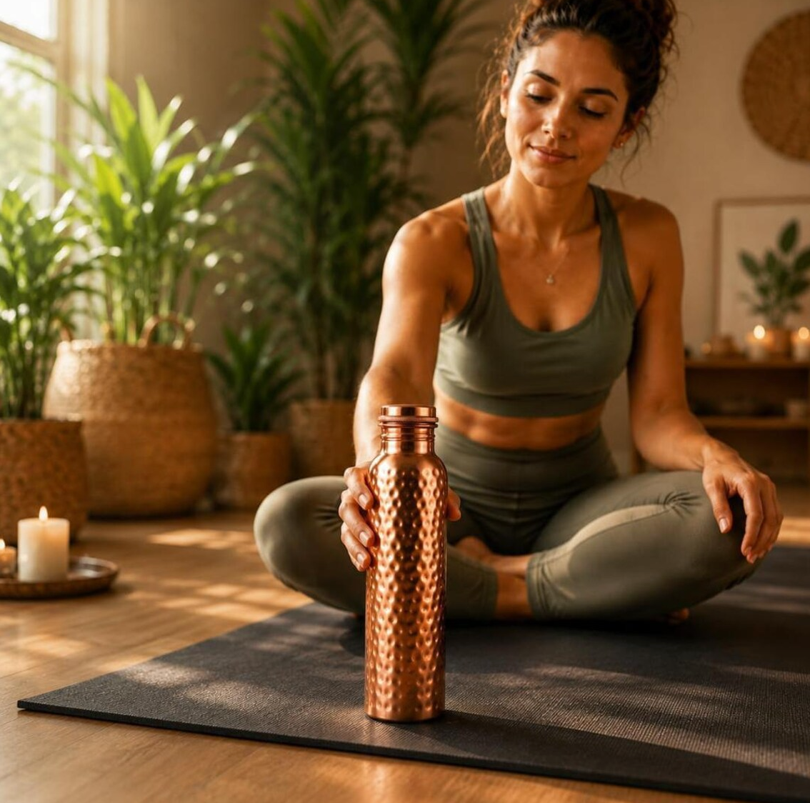 Ayurvedic Copper Plated Sports Water Bottle