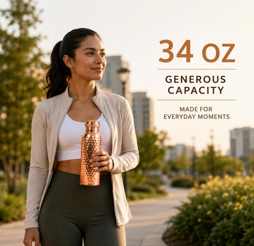 Ayurvedic Copper Plated Sports Water Bottle