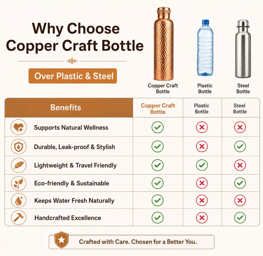 Ayurvedic Copper Plated Sports Water Bottle