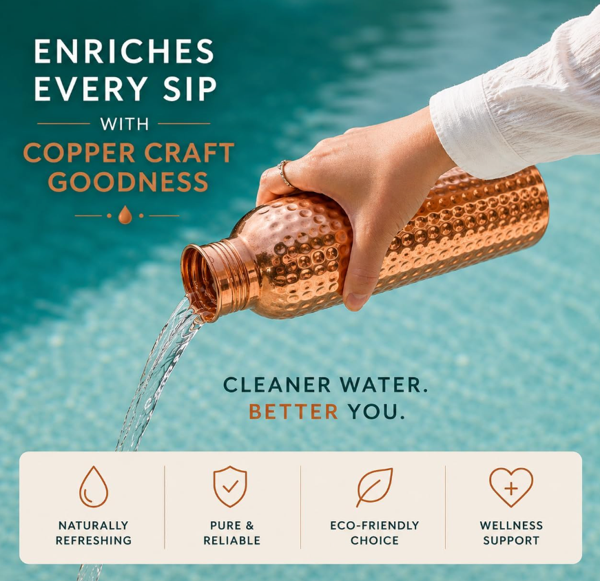 Ayurvedic Copper Plated Sports Water Bottle